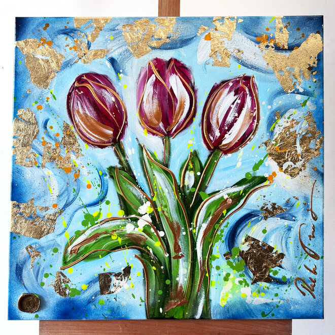 Painting- 70x70 cm  - Tulp mania # 12