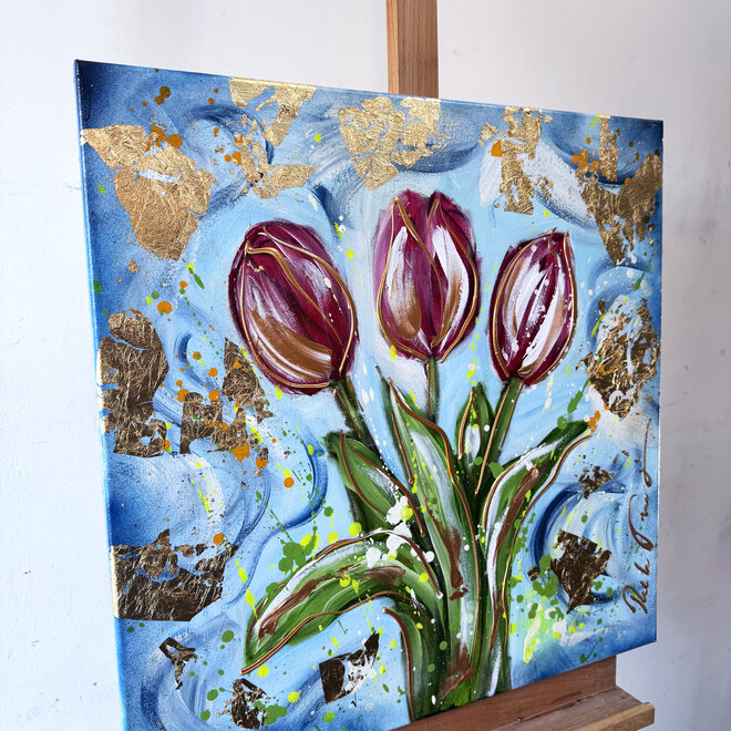 Schilderij-70x70 cm - Rick Triest - Tulp mania # 12