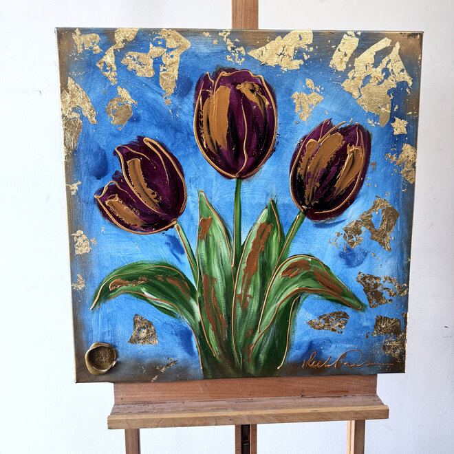 Painting- 70x70 cm  - Rick Triest - Tulp mania # 14