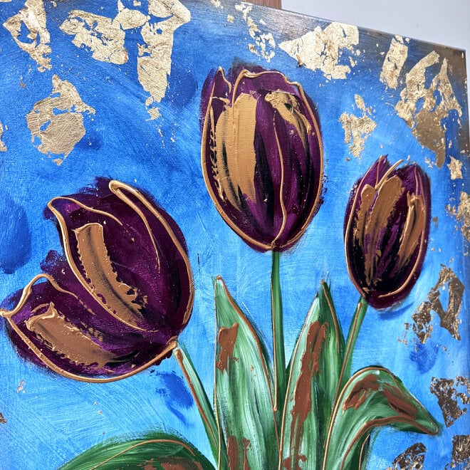 Schilderij-70x70 cm  - Rick Triest - Tulp mania # 14