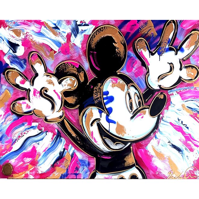 Schilderij- 80x120 cm - POP ART - Colorful composition - Mickey #1