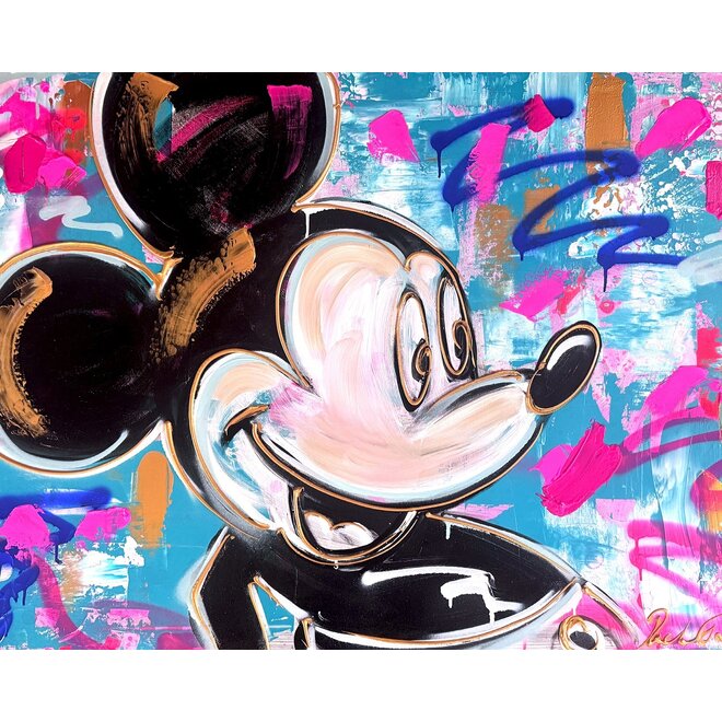 Schilderij - 80x120 cm - Rick Triest - POP ART - Colorful composition - Mickey #5