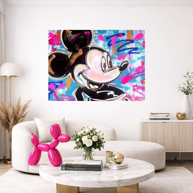 Schilderij - 80x120 cm - Rick Triest - POP ART - Colorful composition - Mickey #5