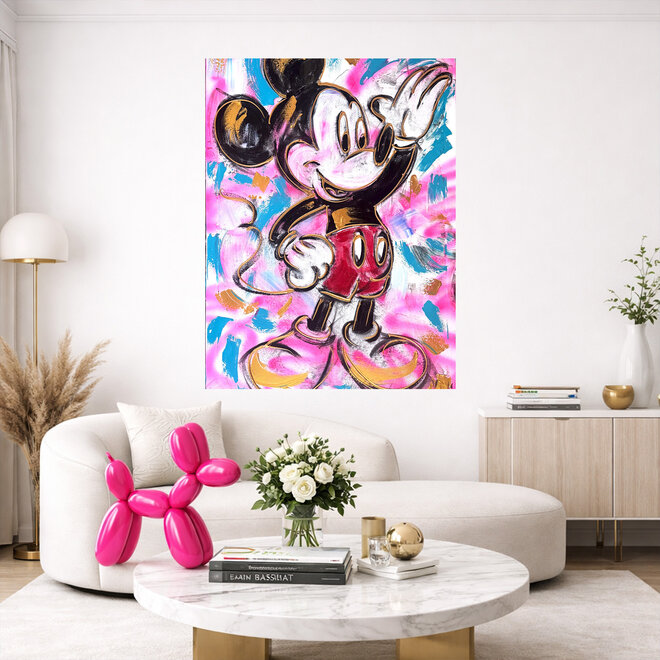 Schilderij - 80x120 cm - Rick Triest - POP ART - Colorful composition - Mickey #3