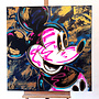 Schilderij - 100x100 cm - Rick Triest - POP ART - Colorful composition - Mickey Blue and gold #2