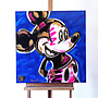 Schilderij - 80x80 cm - Rick Triest - POP ART - Colorful composition - Mickey Blue and gold #1