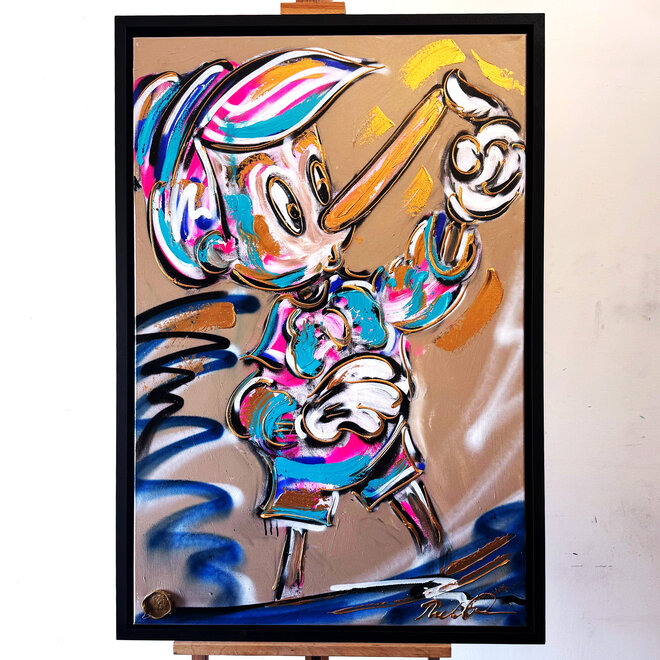 Schilderij - 80x120 cm - Rick Triest - POP ART - Colorful composition -  Pinokkio #1