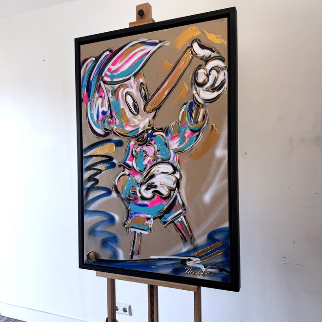 Schilderij - 80x120 cm - Rick Triest - POP ART - Colorful composition -  Pinokkio #1