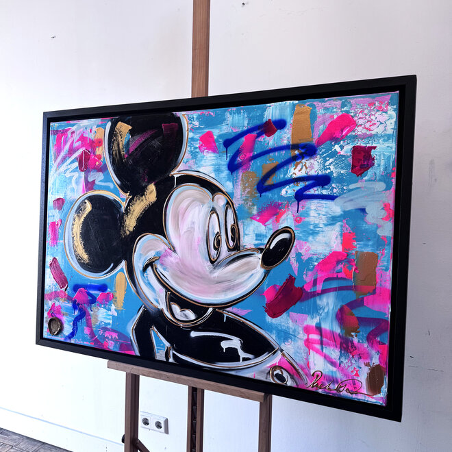 Schilderij - 80x120 cm - Rick Triest - POP ART - Colorful composition - Mickey #5