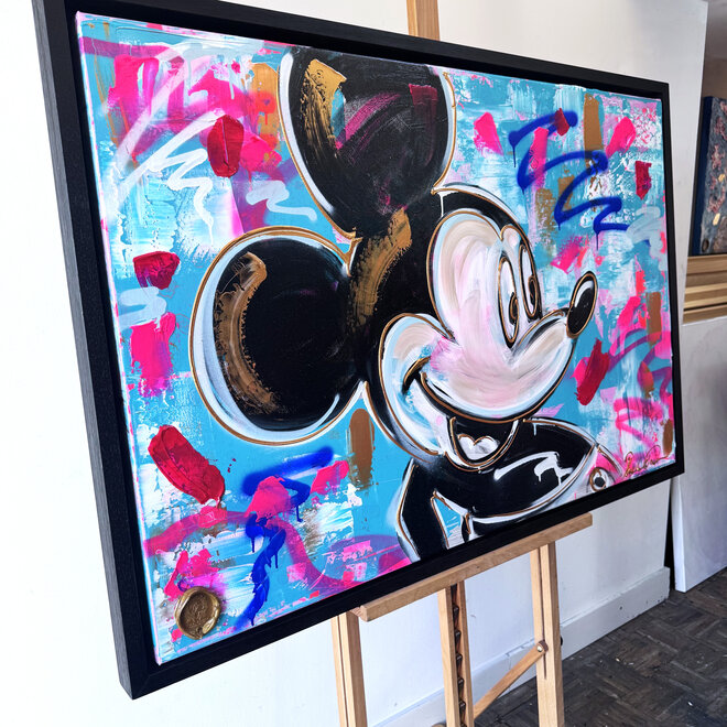 Schilderij - 80x120 cm - Rick Triest - POP ART - Colorful composition - Mickey #5
