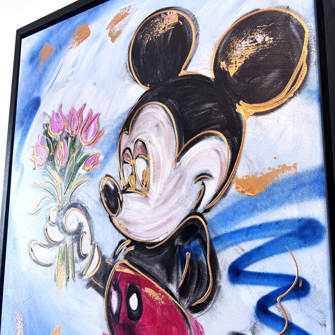 Schilderij - 80x120 cm - Rick Triest - POP ART - Colorful composition - Mickey #4
