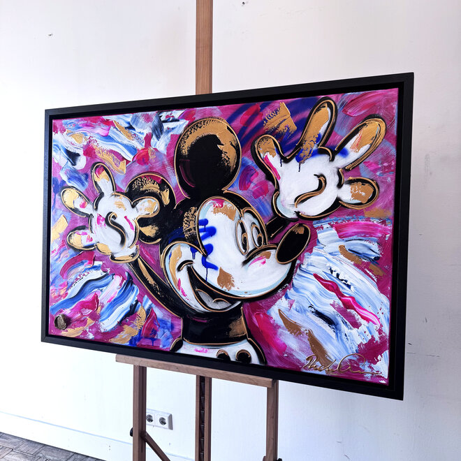 Schilderij - 80x120 cm - Rick Triest - POP ART - Colorful composition - Mickey #1