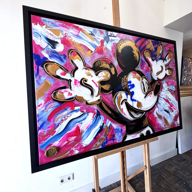 Schilderij - 80x120 cm - Rick Triest - POP ART - Colorful composition - Mickey #1