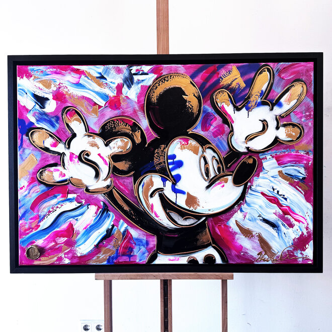 Schilderij - 80x120 cm - Rick Triest - POP ART - Colorful composition - Mickey #1