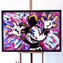 Schilderij - 80x120 cm - Rick Triest - POP ART - Colorful composition - Mickey #1