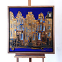 Schilderij- 80x80 cm - Rick Triest - Amsterdam Herengracht -Cobalt - Yves Klein Blauw -4