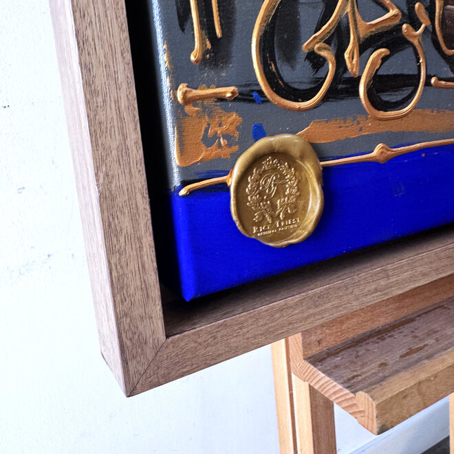 Schilderij- 80x80 cm - Rick Triest - Amsterdam Herengracht -Cobalt - Yves Klein Blauw -4
