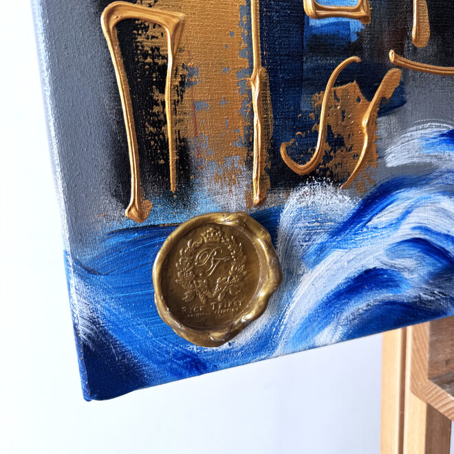 Painting- 100x120 - Rick Triest - Amsterdam Herengracht -Blue & Gold #152