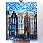 Schilderij- 100x120 - Rick Triest - Amsterdam Herengracht -Blue & Gold #152