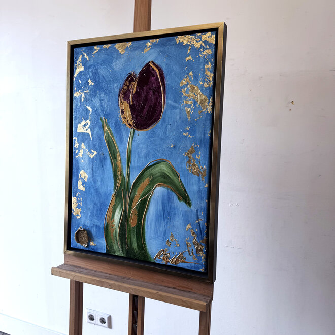 Painting  - 50x70 cm - Rick Triest - Tulpenmanie - Hollandse Tulp #1- met lijst