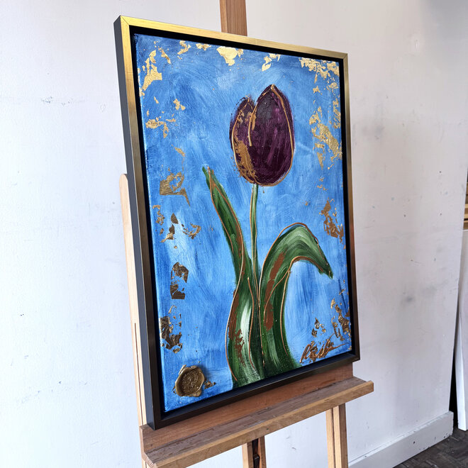 Painting  - 50x70 cm - Rick Triest - Tulpenmanie - Hollandse Tulp #1- met lijst