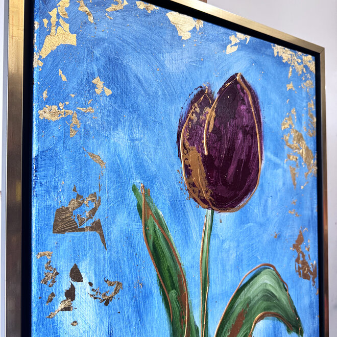 Painting  - 50x70 cm - Rick Triest - Tulpenmanie - Hollandse Tulp #1- met lijst