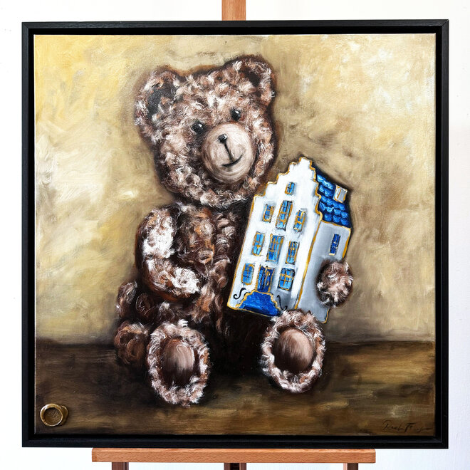 Olieverf schilderij  - Classic Sir Bobby's with traditional Amsterdam canalhouse