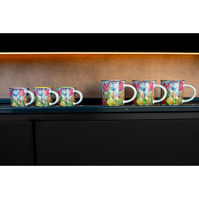 Designed by Rick Triest  TS Collection - Giftbox beker Dutch Beauty spring roze D13x9 H10 - 320 ml