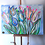 Schilderij - 100x150 cm - Rick Triest - Tulpenmanie - Hollandse tulpen #18
