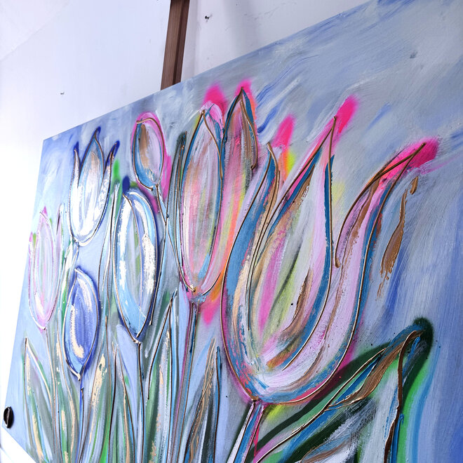 Schilderij - 100x150 cm - Rick Triest - Tulpenmanie - Hollandse tulpen #18