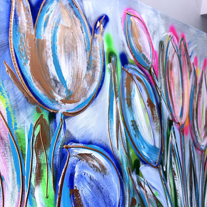 Schilderij - 100x150 cm - Rick Triest - Tulpenmanie - Hollandse tulpen #18