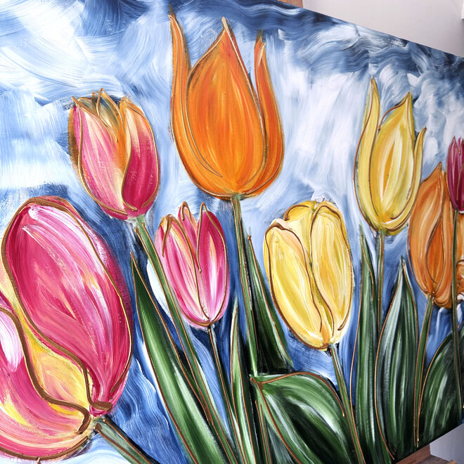Painting  - 100x150 cm - Rick Triest - Tulpenmanie - Hollandse tulpen #19