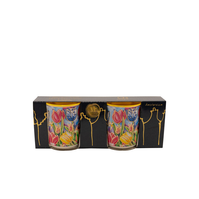 Designed by Rick Triest  TS Collection - Giftbox Sleeve beker Dutch Beauty spring geel D20x7 H8- 2x Lungo