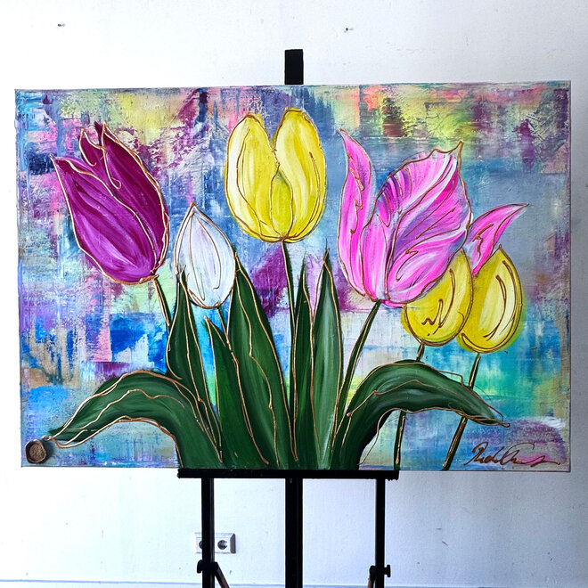 Painting  - 100x150 cm - Rick Triest - Tulpenmanie - Hollandse tulpen #20