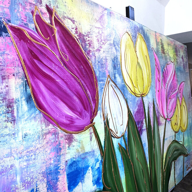 Painting  - 100x150 cm - Rick Triest - Tulpenmanie - Hollandse tulpen #20