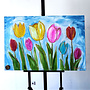 Painting  - 80x120 cm - Rick Triest -  Contemporary tulip composition #2