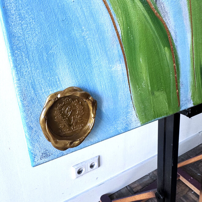 Painting  - 80x120 cm - Rick Triest -  Contemporary tulip composition #2