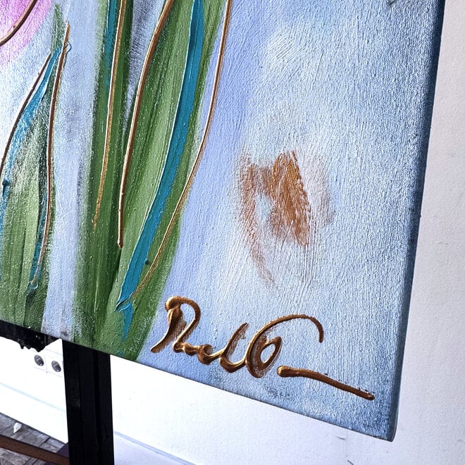 Painting  - 80x120 cm - Rick Triest -  Contemporary tulip composition #3