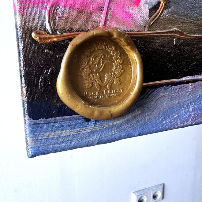 Painting- 100x150cm - Rick Triest - Amsterdam Herengracht -Blue & Gold #309