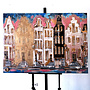 Schilderij- 100x150cm - Rick Triest - Amsterdam Herengracht -Blue & Gold #310