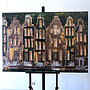Schilderij- 100x150cm - Rick Triest - Amsterdam Herengracht -Blue & Gold  -green