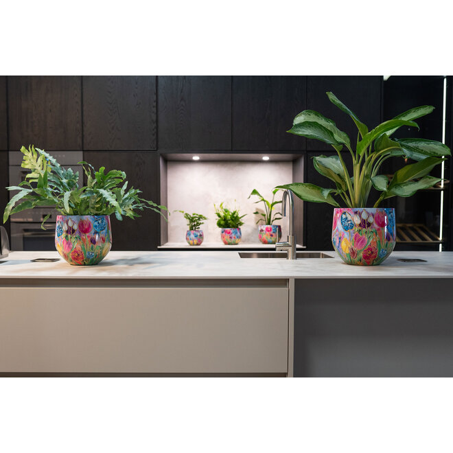 Designed by Rick Triest  TS Collection - Tulpen -Pot set van 3 Dutch Beauty spring D21 H17