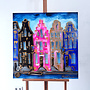 Painting - Rick Triest - 80x80 cm - Amsterdam Signature Gold Series - Blue & Gold # 224