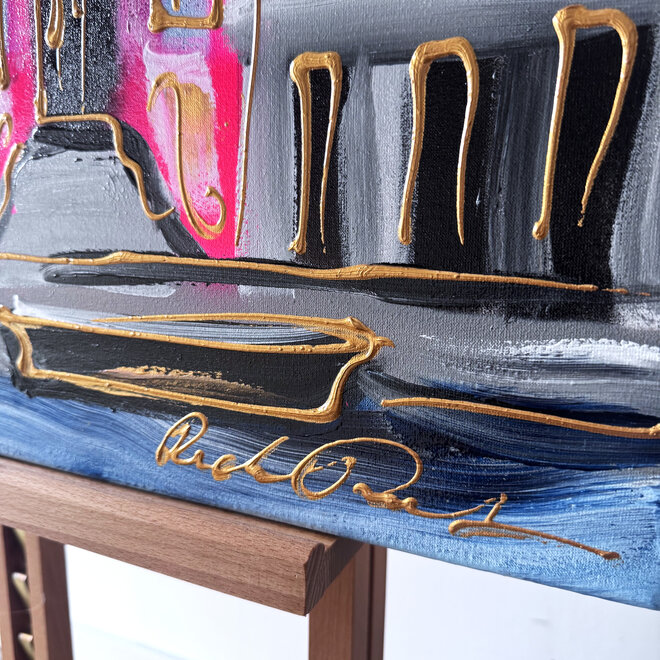 Painting - Rick Triest - 80x80 cm - Amsterdam Signature Gold Series - Blue & Gold # 222