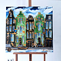 Painting - Rick Triest - 80x80 cm - Amsterdam Signature Gold Series - Blue & Gold # 221