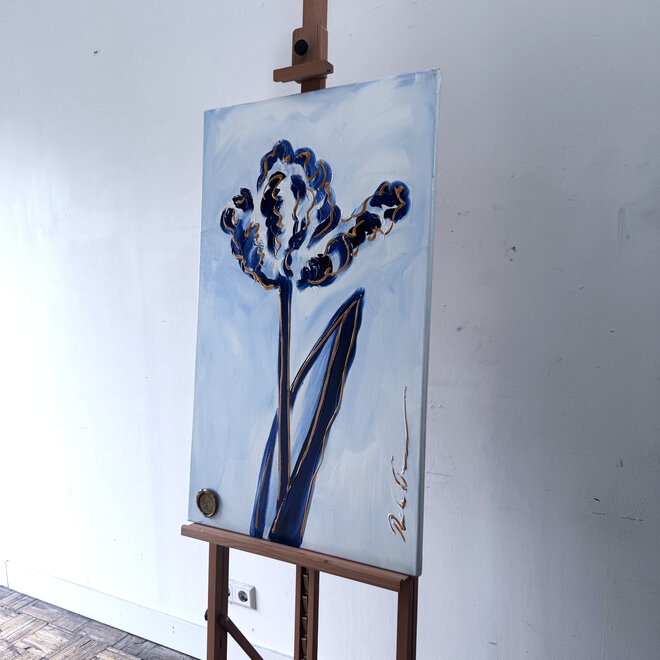 Painting - 60x100 cm -Rick Triest - Tulip mania - Inspired by Dutch masters - Hollands Delfts Blauw #12
