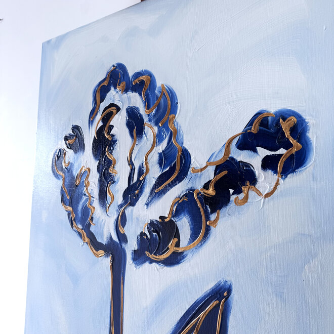 Painting - 60x100 cm -Rick Triest - Tulip mania - Inspired by Dutch masters - Hollands Delfts Blauw #12