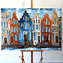 Painting - Rick Triest - 100x150 cm - Amsterdam Signature Gold Series - Prinsengracht - Blue & Gold # 1244