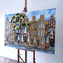 Painting - Rick Triest - 100x150 cm - Amsterdam Signature Gold Series - Prinsengracht - Blue & Gold # 1246