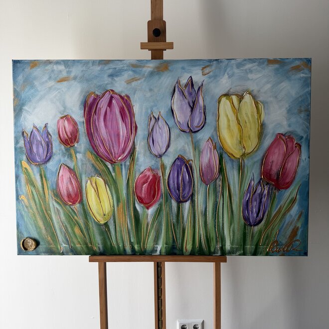 Painting - 80x120 cm - Rick Triest - Contemporary tulip composition #5